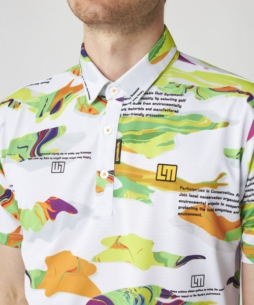 Loudmouth（ラウドマウス）の「LOUDMOUTH/ラウドマウス ゴルフウェア ブランド ロゴ 刺繍 総柄 ハーフボタン 半袖 シャツ ポロシャツ 吸汗速乾 UV 接触冷感（ポロシャツ・メンズ・その他1/その他2/その他3/その他4/その他6/その他5・LL/M/L）」の15枚目の写真