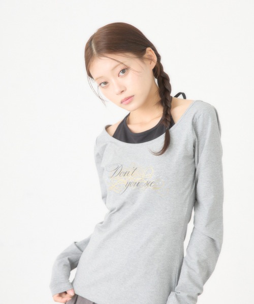 FCMM(エフシーエムエム)の「【日本限定】LAYERD TOP/レイヤードトップ(Tシャツ/カットソー・レディース・グレー/ピンク/ホワイト・SMALL/MEDIUM)」の3枚目の写真