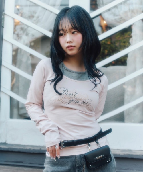 FCMM fcmm エフシーエムエム オフショル OFF SHOURDER BELT CREWNECK/オフショルダーベルトクルーネック