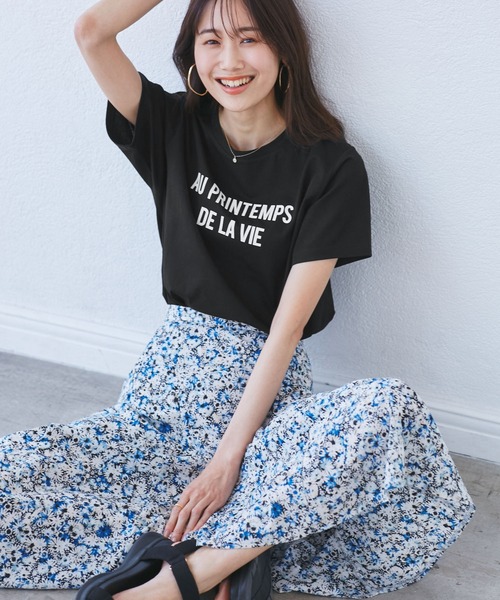 ROPE' PICNIC（ロペピクニック）の「【UVカット・洗濯機OK・接触冷感】RENUロゴTシャツ（Tシャツ/カットソー・レディース・ブラック/ベージュ/ホワイト/ホワイト系その他・38）」の8枚目の写真