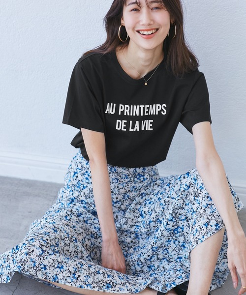 ROPE' PICNIC（ロペピクニック）の「【UVカット・洗濯機OK・接触冷感】RENUロゴTシャツ（Tシャツ/カットソー・レディース・ブラック/ベージュ/ホワイト/ホワイト系その他・38）」の9枚目の写真