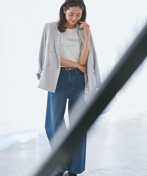 ROPE' PICNIC（ロペピクニック）の「【UVカット・洗濯機OK・接触冷感】RENUロゴTシャツ（Tシャツ/カットソー・レディース・ブラック/ベージュ/ホワイト/ホワイト系その他・38）」の13枚目の写真