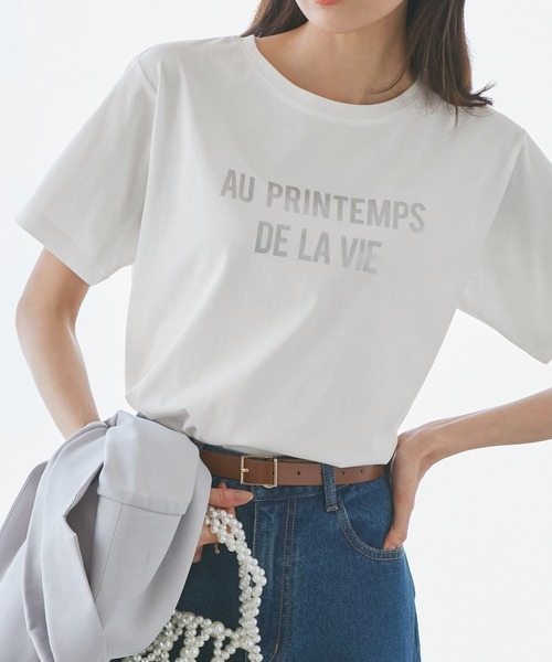 ROPE' PICNIC（ロペピクニック）の「【UVカット・洗濯機OK・接触冷感】RENUロゴTシャツ（Tシャツ/カットソー・レディース・ブラック/ベージュ/ホワイト/ホワイト系その他・38）」の17枚目の写真