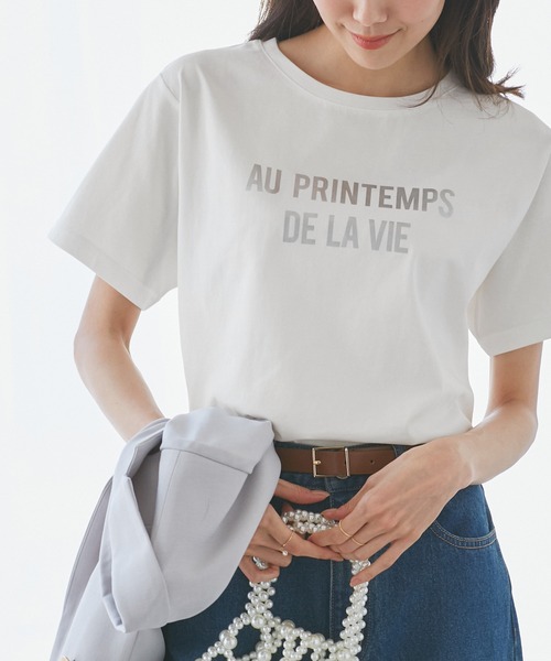 ROPE' PICNIC（ロペピクニック）の「【UVカット・洗濯機OK・接触冷感】RENUロゴTシャツ（Tシャツ/カットソー・レディース・ブラック/ベージュ/ホワイト/ホワイト系その他・38）」の18枚目の写真