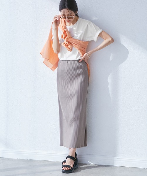 ROPE' PICNIC（ロペピクニック）の「【UVカット・洗濯機OK・接触冷感】RENUロゴTシャツ（Tシャツ/カットソー・レディース・ブラック/ベージュ/ホワイト/ホワイト系その他・38）」の21枚目の写真