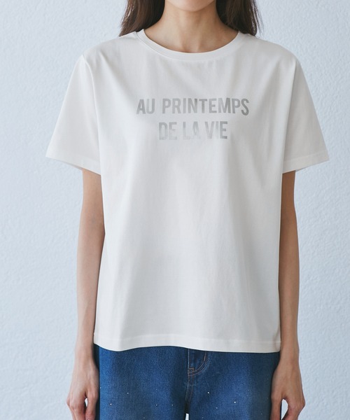 ROPE' PICNIC　接触冷感ロゴTシャツ　ホワイト セール】【UVカット・汗染み加工・接触冷感】手描き風ロゴ
