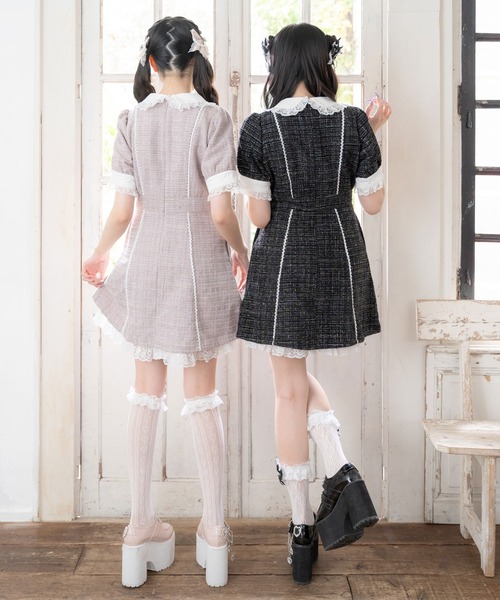 DearMyLove(ディアマイラブ)の「キラキラハートキルティングサマーツイードワンピース(ワンピース・レディース・ホワイト/ベビーピンク/ラベンダー/ブラック・MEDIUM/LARGE/LL/3L)」の16枚目の写真