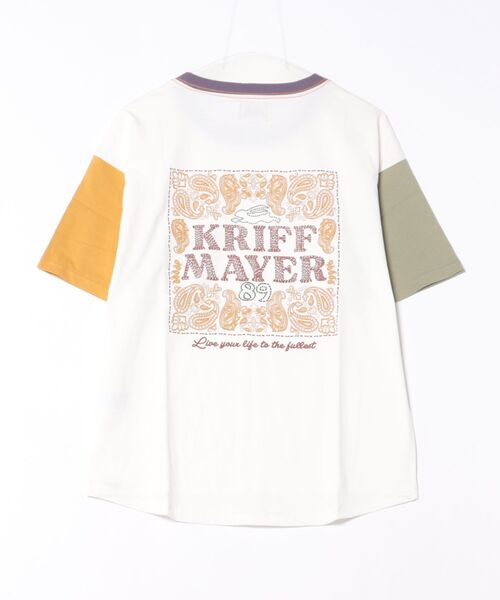 KRIFF MAYER Lady's Collection(クリフメイヤーレディースコレクション)の「【綿100%】バンダナプリントゆるT(Tシャツ/カットソー・レディース・イエロー/ブラック/セージグリーン/グレー/オフホワイト/カラフル/パープル・LARGE/MEDIUM)」の20枚目の写真
