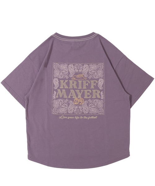 KRIFF MAYER Lady's Collection(クリフメイヤーレディースコレクション)の「【綿100%】バンダナプリントゆるT(Tシャツ/カットソー・レディース・イエロー/ブラック/セージグリーン/グレー/オフホワイト/カラフル/パープル・LARGE/MEDIUM)」の17枚目の写真