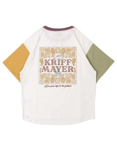 KRIFF MAYER Lady's Collection(クリフメイヤーレディースコレクション)の「【綿100%】バンダナプリントゆるT(Tシャツ/カットソー・レディース・イエロー/ブラック/セージグリーン/グレー/オフホワイト/カラフル/パープル・LARGE/MEDIUM)」の19枚目の写真