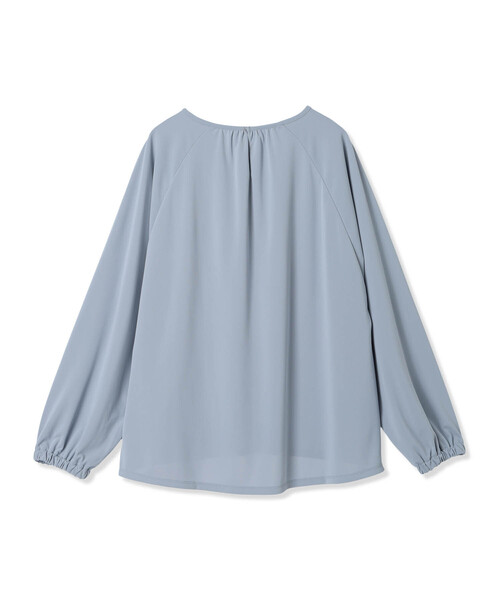 A/C DESIGN BY ALPHA CUBIC(エーシーデザインバイアルファキュービック)の「ギャザーカットソーブラウス【ストレッチ素材】(Tシャツ/カットソー・レディース・オフホワイト/ブラック/サックスブルー・M/L)」の15枚目の写真