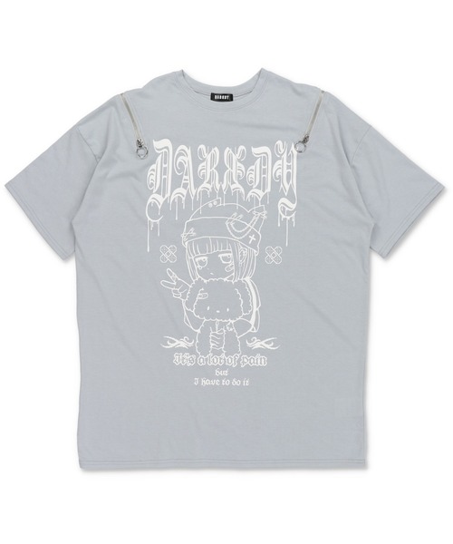 DARRDY（ダーディー）の「【DARRDY/ダーディー】肩ジップオーバーサイズTシャツ/nuneちゃん（Tシャツ/カットソー・レディース・ホワイト/ブラック/サックスブルー・ONESIZE）」の8枚目の写真