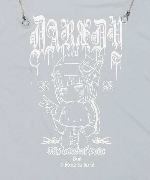 DARRDY（ダーディー）の「【DARRDY/ダーディー】肩ジップオーバーサイズTシャツ/nuneちゃん（Tシャツ/カットソー・レディース・ホワイト/ブラック/サックスブルー・ONESIZE）」の10枚目の写真