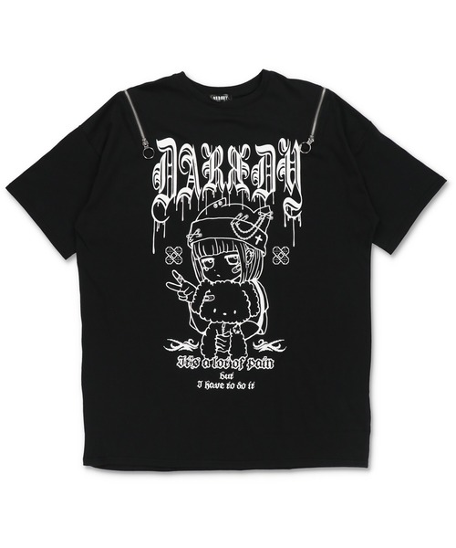 DARRDY（ダーディー）の「【DARRDY/ダーディー】肩ジップオーバーサイズTシャツ/nuneちゃん（Tシャツ/カットソー・レディース・ホワイト/ブラック/サックスブルー・ONESIZE）」の7枚目の写真