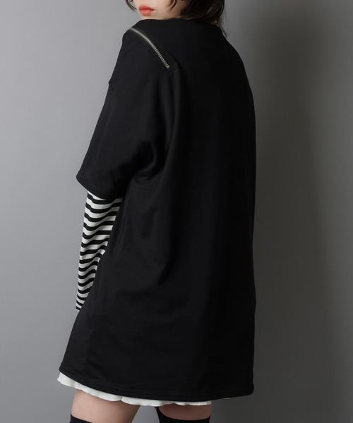 DARRDY（ダーディー）の「【DARRDY/ダーディー】肩ジップオーバーサイズTシャツ/nuneちゃん（Tシャツ/カットソー・レディース・ホワイト/ブラック/サックスブルー・ONESIZE）」の19枚目の写真