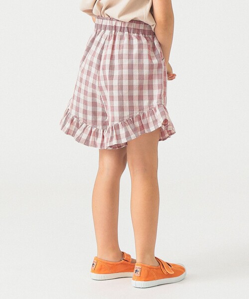 B:MING by BEAMS（ビーミングバイビームス）の「チェック 裾フリル キュロット 2025SS（100～140cm）（その他パンツ・キッズ・レッド/ブルー・100/110/120/130/140）」の3枚目の写真