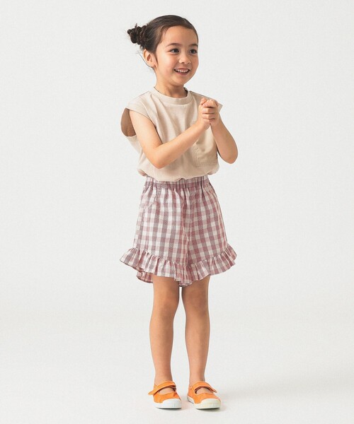 B:MING by BEAMS（ビーミングバイビームス）の「チェック 裾フリル キュロット 2025SS（100～140cm）（その他パンツ・キッズ・レッド/ブルー・100/110/120/130/140）」の5枚目の写真