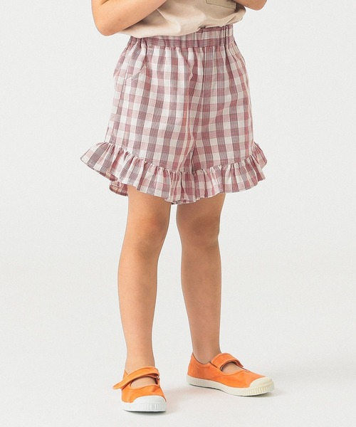 B:MING by BEAMS（ビーミングバイビームス）の「チェック 裾フリル キュロット 2025SS（100～140cm）（その他パンツ・キッズ・レッド/ブルー・100/110/120/130/140）」の18枚目の写真