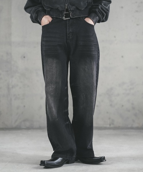 Shoowtime(ショウタイム)の「Vintage Wash Straight Denim Pants / ビンテージウォッシュストレートデニムパンツ(デニムパンツ・メンズ・グレー/ブラック/ライトブルー・SMALL/X-LARGE/LARGE/MEDIUM)」の9枚目の写真