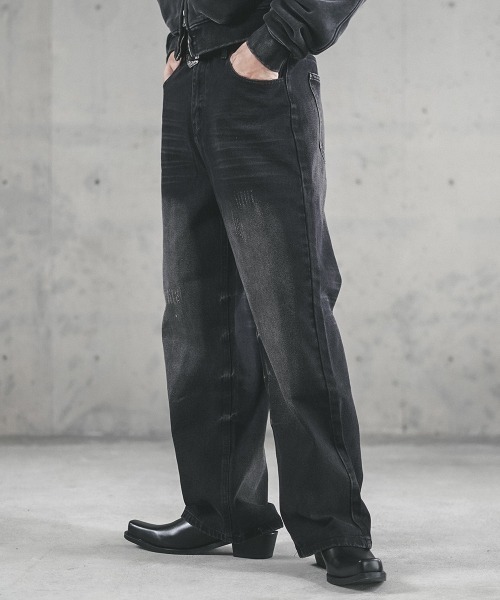 Shoowtime(ショウタイム)の「Vintage Wash Straight Denim Pants / ビンテージウォッシュストレートデニムパンツ(デニムパンツ・メンズ・グレー/ブラック/ライトブルー・SMALL/X-LARGE/LARGE/MEDIUM)」の11枚目の写真