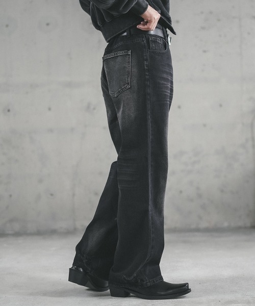 Shoowtime(ショウタイム)の「Vintage Wash Straight Denim Pants / ビンテージウォッシュストレートデニムパンツ(デニムパンツ・メンズ・グレー/ブラック/ライトブルー・SMALL/X-LARGE/LARGE/MEDIUM)」の13枚目の写真