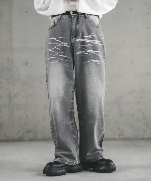 Shoowtime(ショウタイム)の「Vintage Wash Straight Denim Pants / ビンテージウォッシュストレートデニムパンツ(デニムパンツ・メンズ・グレー/ブラック/ライトブルー・SMALL/X-LARGE/LARGE/MEDIUM)」の15枚目の写真