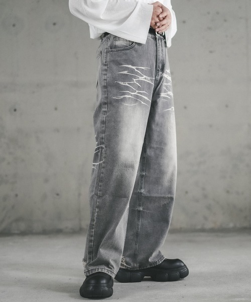 Shoowtime(ショウタイム)の「Vintage Wash Straight Denim Pants / ビンテージウォッシュストレートデニムパンツ(デニムパンツ・メンズ・グレー/ブラック/ライトブルー・SMALL/X-LARGE/LARGE/MEDIUM)」の16枚目の写真
