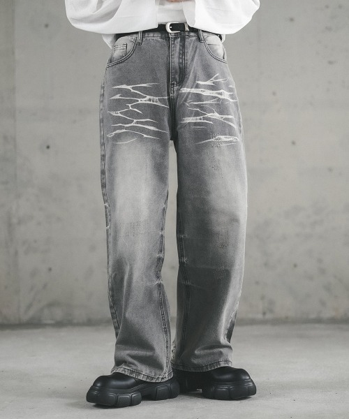 Shoowtime(ショウタイム)の「Vintage Wash Straight Denim Pants / ビンテージウォッシュストレートデニムパンツ(デニムパンツ・メンズ・グレー/ブラック/ライトブルー・SMALL/X-LARGE/LARGE/MEDIUM)」の20枚目の写真