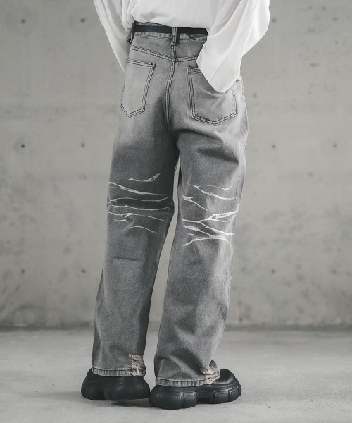 Shoowtime(ショウタイム)の「Vintage Wash Straight Denim Pants / ビンテージウォッシュストレートデニムパンツ(デニムパンツ・メンズ・グレー/ブラック/ライトブルー・SMALL/X-LARGE/LARGE/MEDIUM)」の22枚目の写真