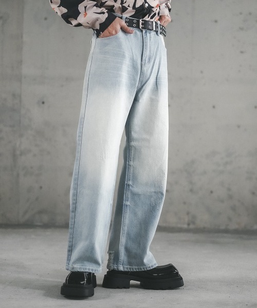 Shoowtime(ショウタイム)の「Vintage Wash Straight Denim Pants / ビンテージウォッシュストレートデニムパンツ(デニムパンツ・メンズ・グレー/ブラック/ライトブルー・SMALL/X-LARGE/LARGE/MEDIUM)」の6枚目の写真