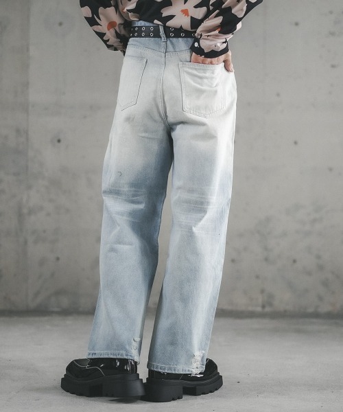Shoowtime(ショウタイム)の「Vintage Wash Straight Denim Pants / ビンテージウォッシュストレートデニムパンツ(デニムパンツ・メンズ・グレー/ブラック/ライトブルー・SMALL/X-LARGE/LARGE/MEDIUM)」の7枚目の写真
