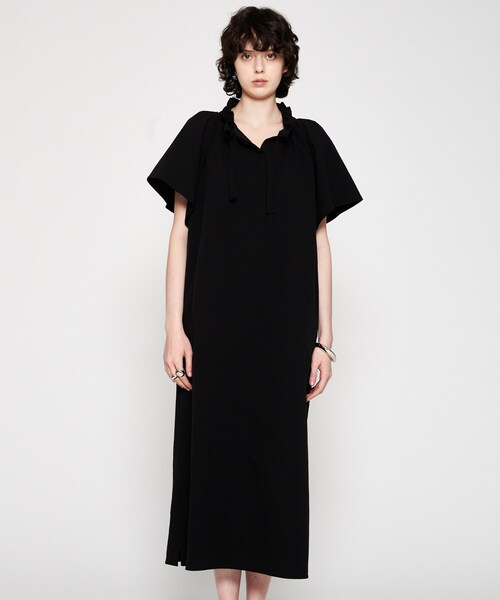 cloenc（クロエンス）の「【手洗い可】フリルリボンワンピース（ワンピース・レディース・ブラック/キャメル・02/01）」の3枚目の写真