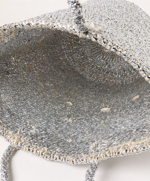 UNBILLION（アンビリオン）の「アフリカンスクエアー AFRICANSQUARE / プラスチックサイザルバッグ共手10x12（かごバッグ・レディース・シルバー・FREE）」の7枚目の写真