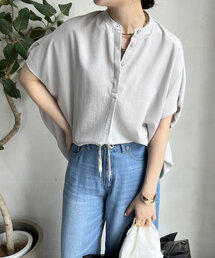 【WEB限定】タンブラーブッチャー袖ギャザーシャツ