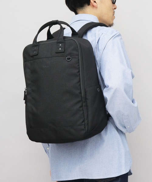 fulcro(フルクロ)の「fulcro フルクロ 撥水 14ポケット バックパック オブロング ビジネスリュック A4サイズ・15インチPC収納対応 Cityシリーズ 19L(バックパック/リュック・メンズ・ブラック・FREE)」の13枚目の写真