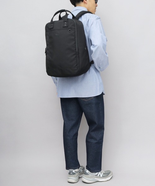 fulcro(フルクロ)の「fulcro フルクロ 撥水 14ポケット バックパック オブロング ビジネスリュック A4サイズ・15インチPC収納対応 Cityシリーズ 19L(バックパック/リュック・メンズ・ブラック・FREE)」の2枚目の写真