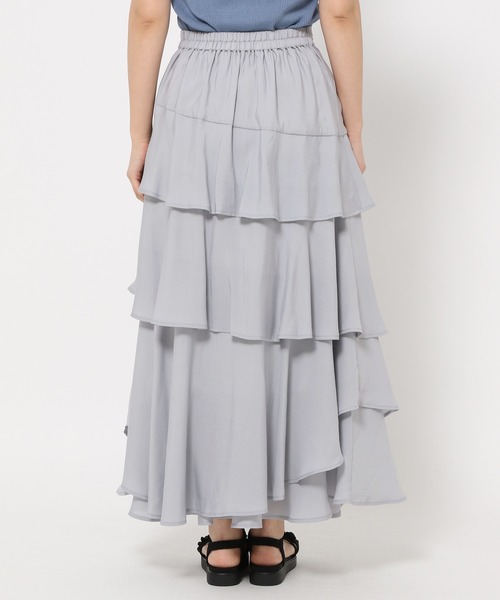 mysty woman（ミスティウーマン）の「アシメティアードスカートライト  491363（スカート・レディース・ブラック/グレー/オフホワイト/ライトグレー・FREE）」の13枚目の写真