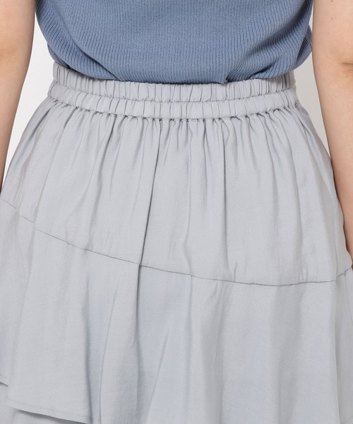 mysty woman（ミスティウーマン）の「アシメティアードスカートライト  491363（スカート・レディース・ブラック/グレー/オフホワイト/ライトグレー・FREE）」の14枚目の写真