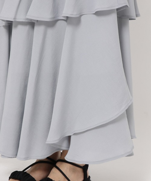 mysty woman（ミスティウーマン）の「アシメティアードスカートライト  491363（スカート・レディース・ブラック/グレー/オフホワイト/ライトグレー・FREE）」の16枚目の写真