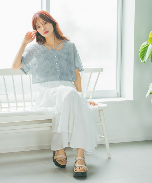 mysty woman(ミスティウーマン)の「【再入荷/夏素材】アシメティアードスカートライト 491363(スカート・レディース・ブラック/グレー/オフホワイト/ライトグレー・FREE)」の12枚目の写真