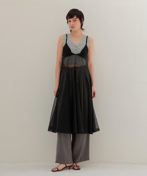 venit（ヴェニット）の「VENIT / acetate cotton flower bijou tank(アセテートコットンフラワービジュータンク)（ニット/セーター・レディース・グレー/ホワイト・38）」の10枚目の写真