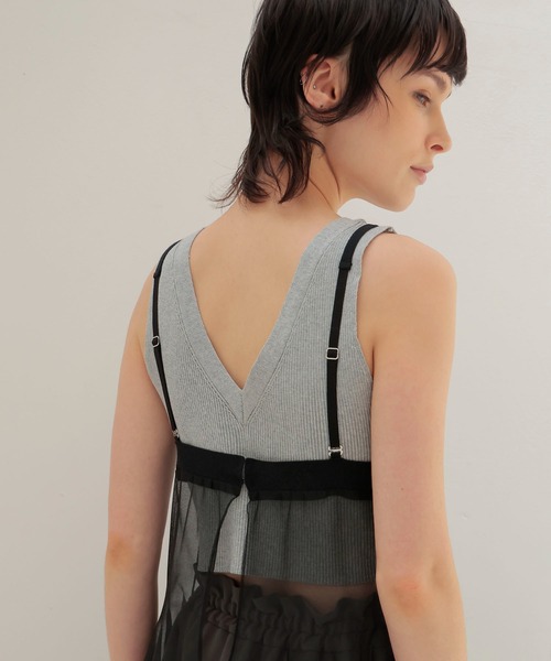 venit（ヴェニット）の「VENIT / acetate cotton flower bijou tank(アセテートコットンフラワービジュータンク)（ニット/セーター・レディース・グレー/ホワイト・38）」の11枚目の写真