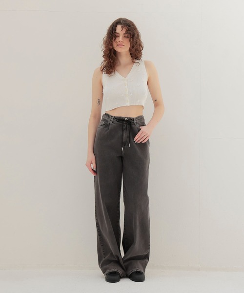 venit（ヴェニット）の「VENIT / acetate cotton flower bijou tank(アセテートコットンフラワービジュータンク)（ニット/セーター・レディース・グレー/ホワイト・38）」の15枚目の写真