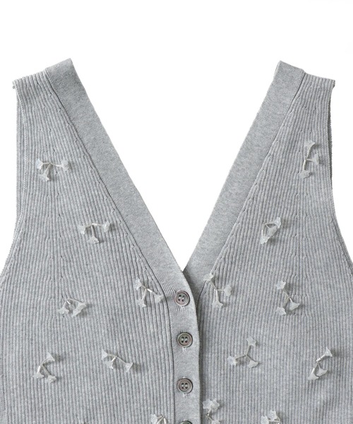 venit（ヴェニット）の「VENIT / acetate cotton flower bijou tank(アセテートコットンフラワービジュータンク)（ニット/セーター・レディース・グレー/ホワイト・38）」の21枚目の写真