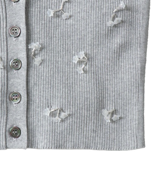 venit（ヴェニット）の「VENIT / acetate cotton flower bijou tank(アセテートコットンフラワービジュータンク)（ニット/セーター・レディース・グレー/ホワイト・38）」の22枚目の写真