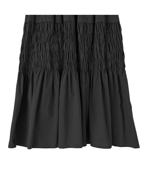 STYLE DELI（スタイルデリ）の「94cm丈コットン質感ワッシャーティア―ドスカート（スカート・レディース・ブラック/ホワイト・FREE）」の15枚目の写真