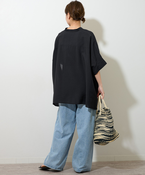 JOURNAL STANDARD relume(ジャーナルスタンダード レリューム)の「《追加》シアーポンチョシャツ(シャツ/ブラウス・レディース・ブラック/アイボリー/カーキ・FREE)」の7枚目の写真