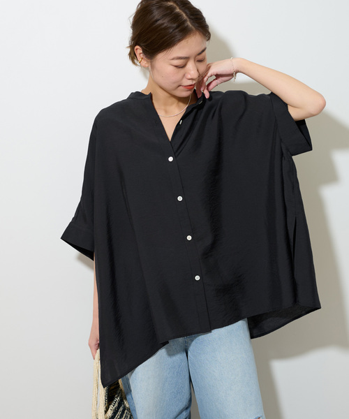 JOURNAL STANDARD relume(ジャーナルスタンダード レリューム)の「《追加》シアーポンチョシャツ(シャツ/ブラウス・レディース・ブラック/アイボリー/カーキ・FREE)」の8枚目の写真