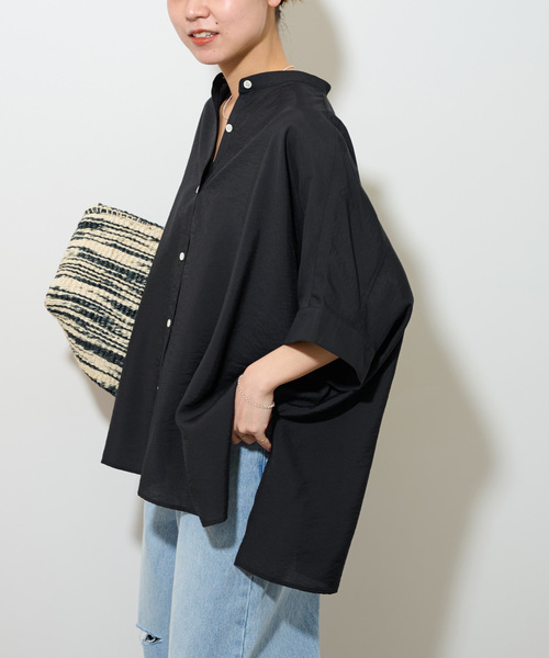 JOURNAL STANDARD relume(ジャーナルスタンダード レリューム)の「《追加》シアーポンチョシャツ(シャツ/ブラウス・レディース・ブラック/アイボリー/カーキ・FREE)」の9枚目の写真