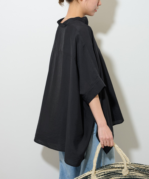 JOURNAL STANDARD relume(ジャーナルスタンダード レリューム)の「《追加》シアーポンチョシャツ(シャツ/ブラウス・レディース・ブラック/アイボリー/カーキ・FREE)」の10枚目の写真